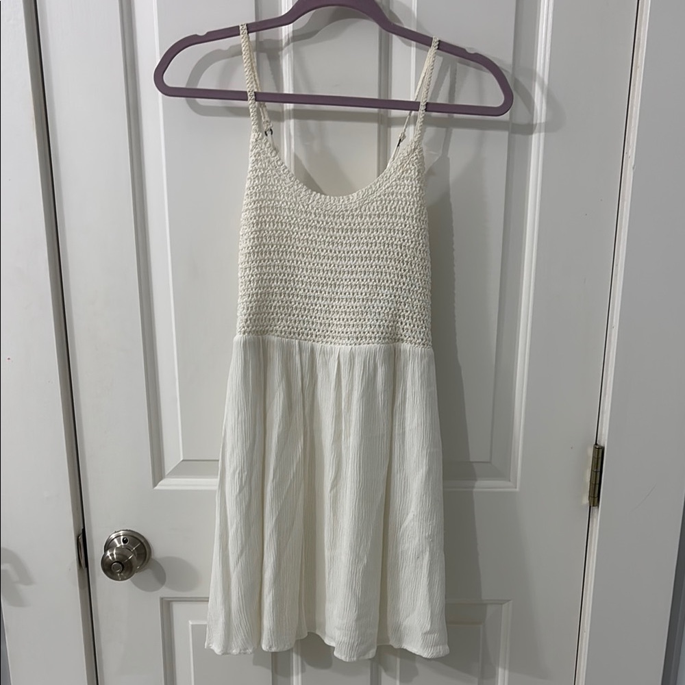 White Crochet Top Dress